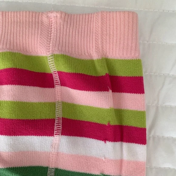 Gymboree Striped Tights Stretchy Pull On Pink Green Orange White Girls M/L - Picture 8 of 12